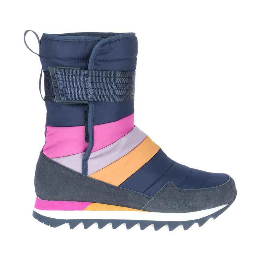 Bottes Merrell Alpine Tall Strap Polar Waterproof Bleu Marine/Multicolore Femme | H.V.VBZO